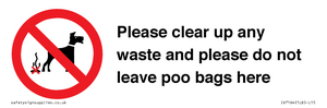 Please clear up any waste and please do not leave poo bags here